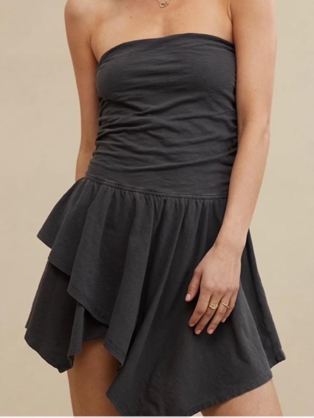 aerie Black Asymmetrical dress